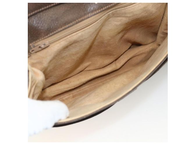 Gucci Borsa a Spalla GG Supreme PVC Beige Oro Auth YKZ952 D'oro - vista 17