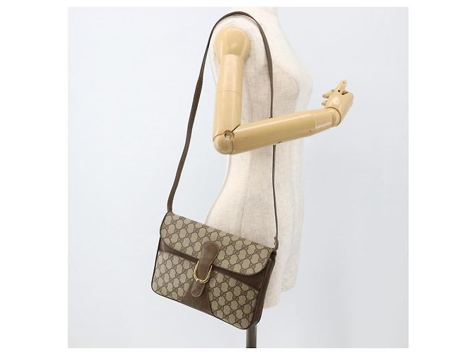 Gucci Borsa a Spalla GG Supreme PVC Beige Oro Auth YKZ952 D'oro - vista 23
