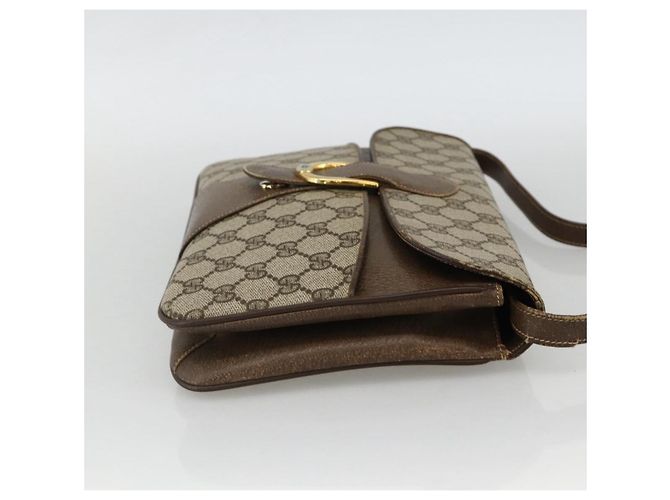 Gucci Borsa a Spalla GG Supreme PVC Beige Oro Auth YKZ952 D'oro - vista 5