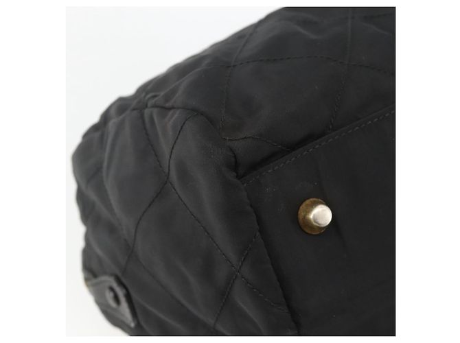Borsa Boston PRADA in nylon nero e oro Auth YKZ869 D'oro - vista 13