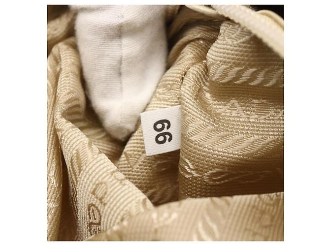 Bolsa de mão PRADA em nylon 2 em 1 bege prata autêntica INZ003 - vista 25