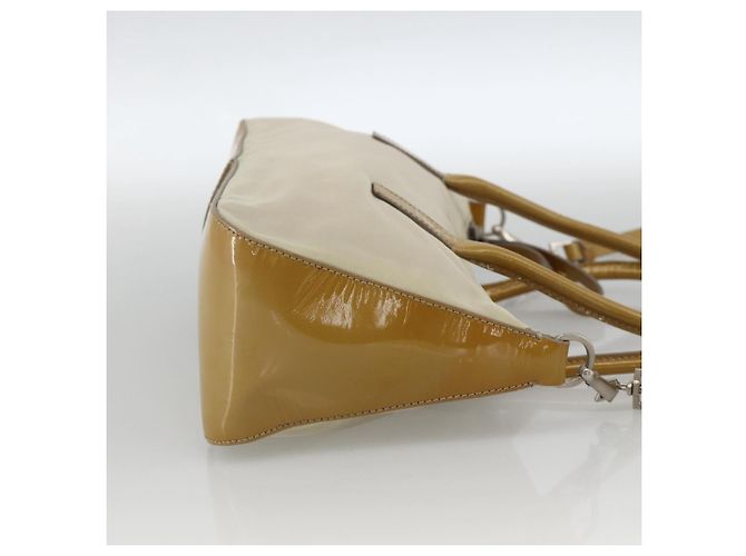 Bolsa de mão PRADA em nylon 2 em 1 bege prata autêntica INZ003 - vista 5