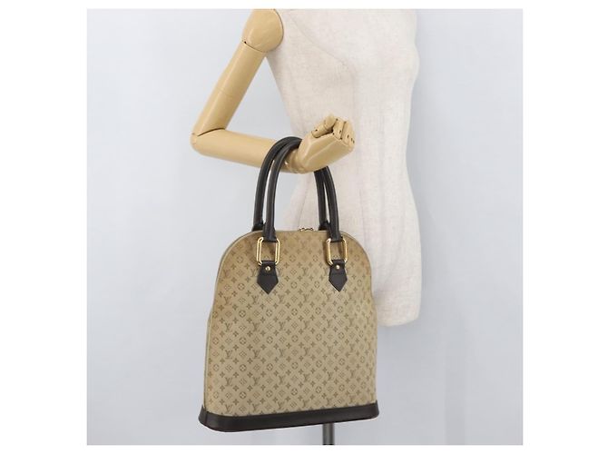 LOUIS VUITTON Mini Alma Alto Borsa a Mano Monogramma Khaki M92203 LV Auth BAZ717 Cachi - vista 22