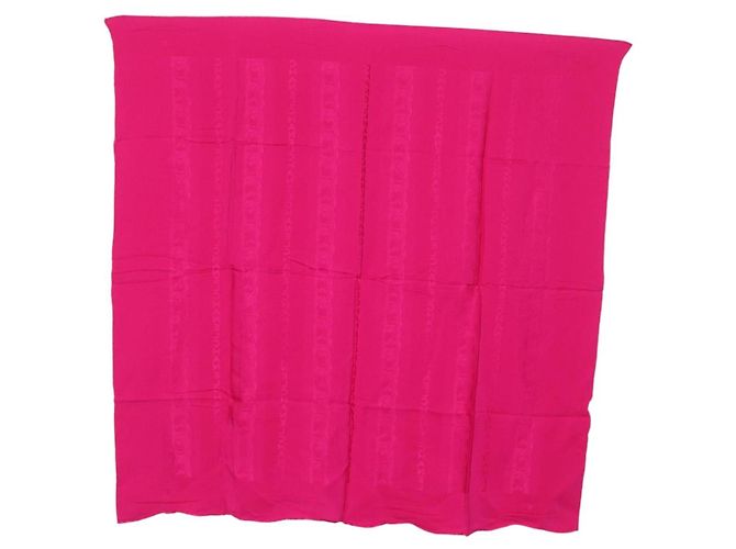 CHANEL Schal Seide Rosa CC Auth 174657A Pink - Ansicht 11