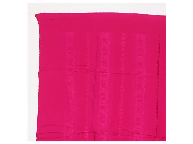 CHANEL Schal Seide Rosa CC Auth 174657A Pink - Ansicht 12
