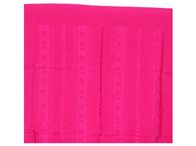 CHANEL Schal Seide Rosa CC Auth 174657A Pink - Ansicht 13