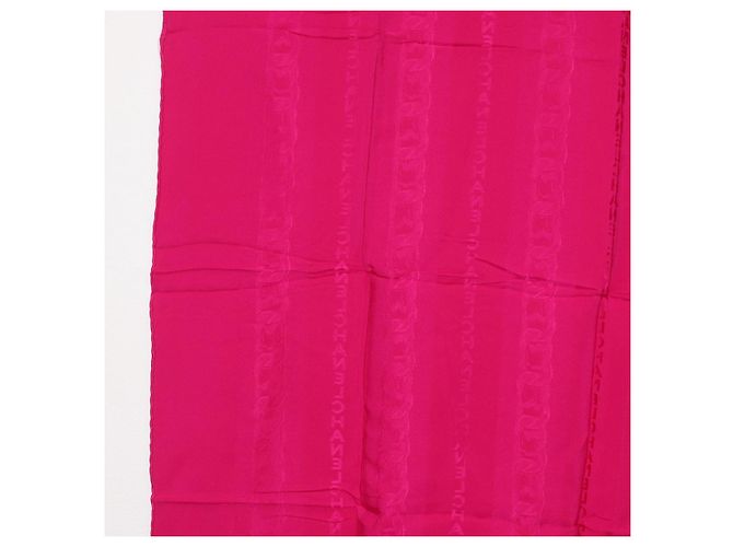 CHANEL Schal Seide Rosa CC Auth 174657A Pink - Ansicht 15