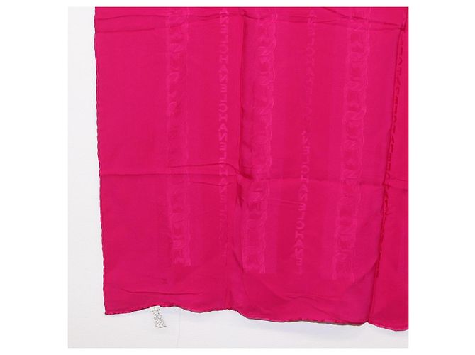 CHANEL Schal Seide Rosa CC Auth 174657A Pink - Ansicht 18