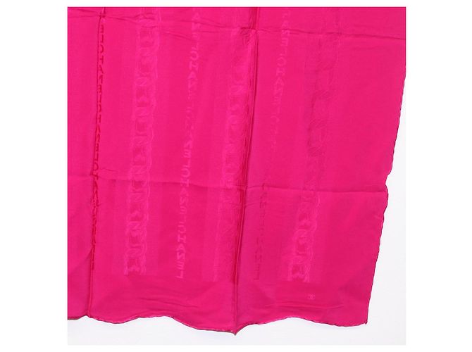 CHANEL Schal Seide Rosa CC Auth 174657A Pink - Ansicht 20