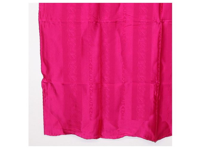 CHANEL Schal Seide Rosa CC Auth 174657A Pink - Ansicht 8