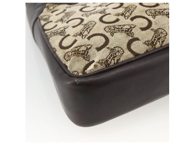 Céline Borsa a Spalla Celine C Sulky in Tela Beige Oro Auth bs34212 D'oro - vista 13