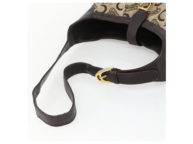 Céline Borsa a Spalla Celine C Sulky in Tela Beige Oro Auth bs34212 D'oro - vista 7