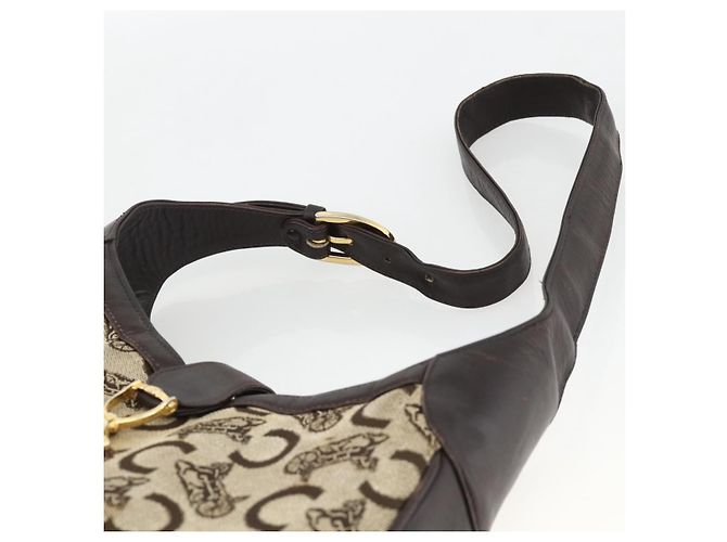 Céline Borsa a Spalla Celine C Sulky in Tela Beige Oro Auth bs34212 D'oro - vista 8