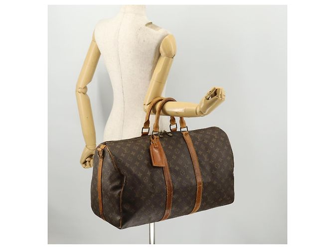 LOUIS VUITTON Monogram Keepall Bandouliere 50 Borsa Boston M41416 LV Auth LNZ491 Monogramma - vista 23