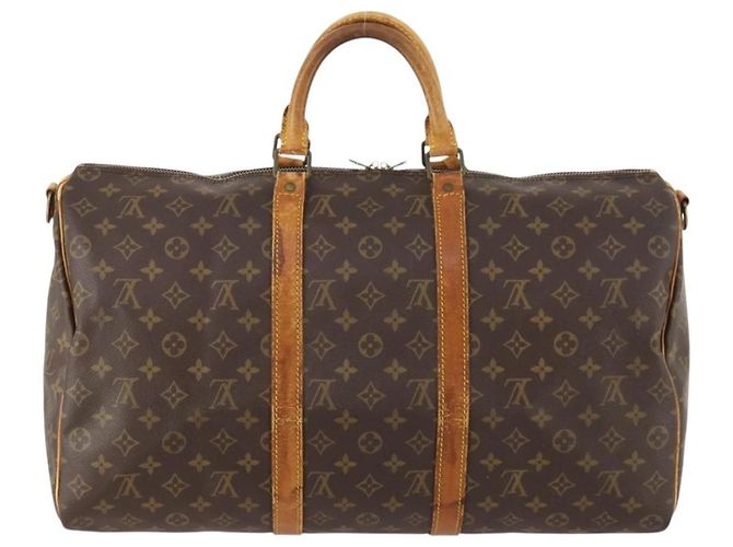 LOUIS VUITTON Monogram Keepall Bandouliere 50 Borsa Boston M41416 LV Auth LNZ491 Monogramma - vista 3