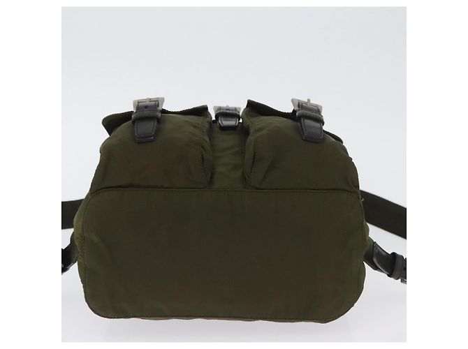 Zaino PRADA in nylon verde argento Auth ARZ291 - vista 13