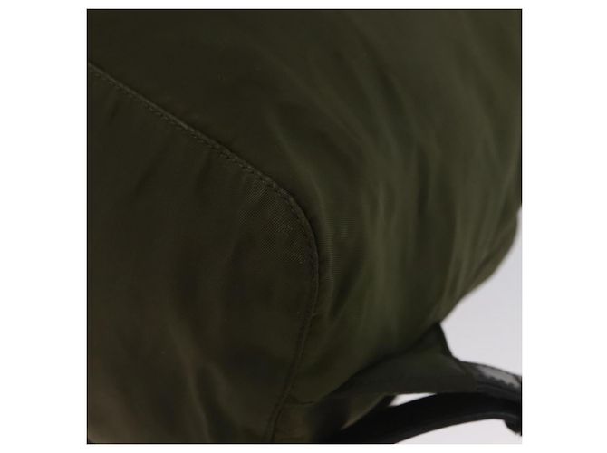 Zaino PRADA in nylon verde argento Auth ARZ291 - vista 17