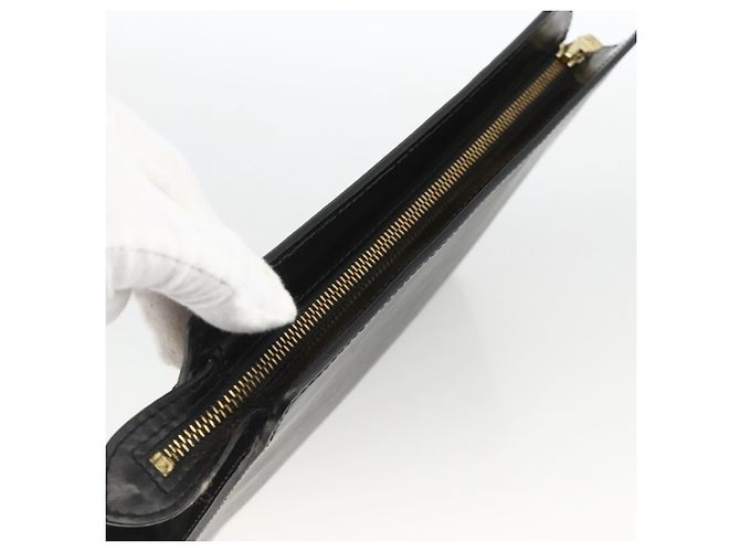 LOUIS VUITTON Pochette Uomo Epi Borsa a Mano Nera M52522 LV Auth YKZ275 Nero - vista 5
