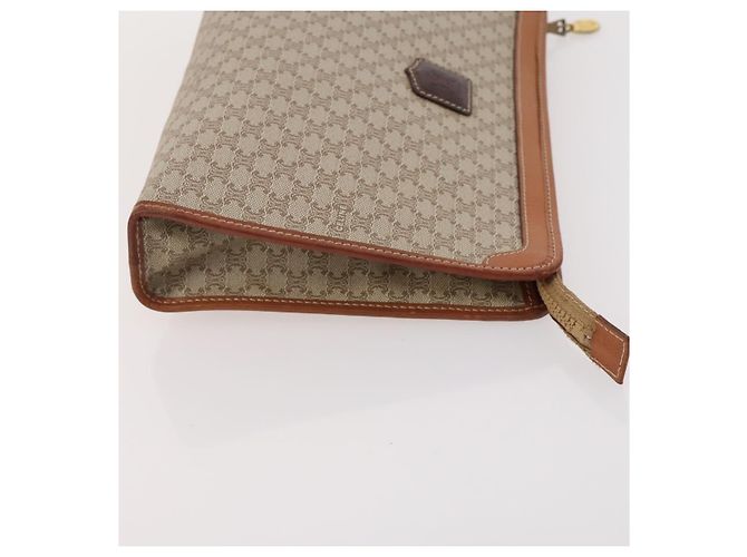 Céline CELINE Macadam Canvas Tasche aus PVC-Leder 4-Set Braun Beige Auth YKZ429 - Ansicht 10