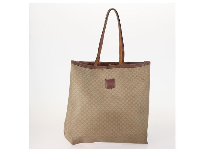 Céline CELINE Macadam Canvas Tasche aus PVC-Leder 4-Set Braun Beige Auth YKZ429 - Ansicht 2