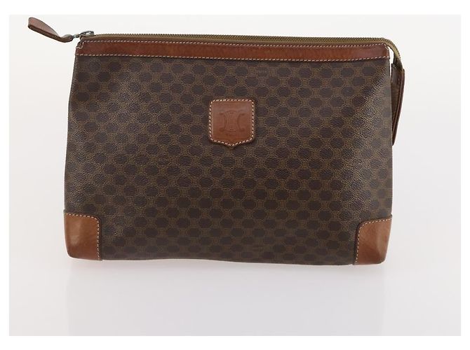 Céline CELINE Macadam Canvas Tasche aus PVC-Leder 4-Set Braun Beige Auth YKZ429 - Ansicht 21