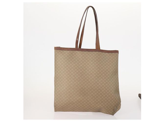 Céline CELINE Macadam Canvas Tasche aus PVC-Leder 4-Set Braun Beige Auth YKZ429 - Ansicht 3