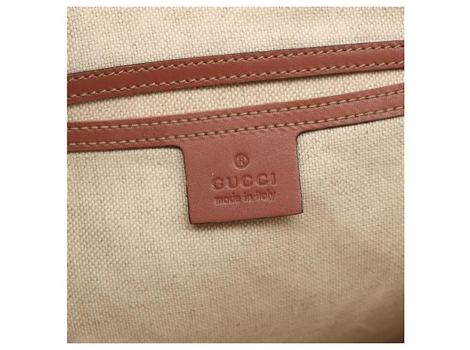 Gucci Borsa a Spalla GG Supreme PVC Beige Oro 201446 Auth YKZ206 D'oro - vista 17