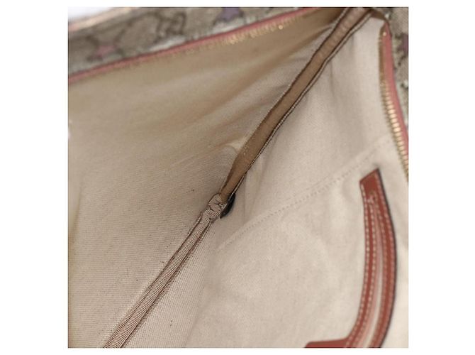 Gucci Borsa a Spalla GG Supreme PVC Beige Oro 201446 Auth YKZ206 D'oro - vista 20