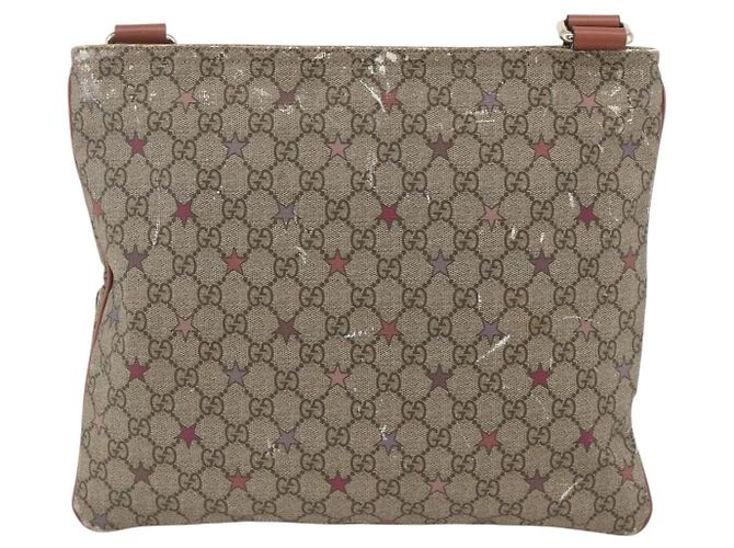 Gucci Borsa a Spalla GG Supreme PVC Beige Oro 201446 Auth YKZ206 D'oro - vista 3