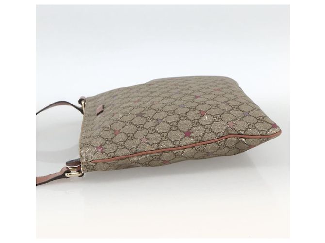 Gucci Borsa a Spalla GG Supreme PVC Beige Oro 201446 Auth YKZ206 D'oro - vista 4
