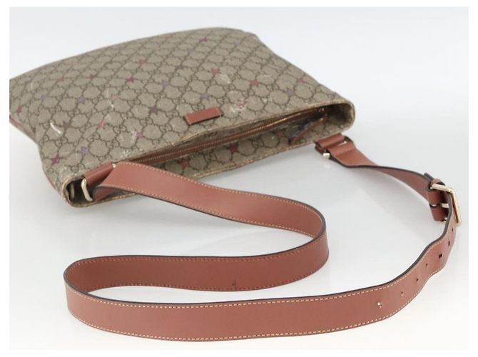 Gucci Borsa a Spalla GG Supreme PVC Beige Oro 201446 Auth YKZ206 D'oro - vista 7