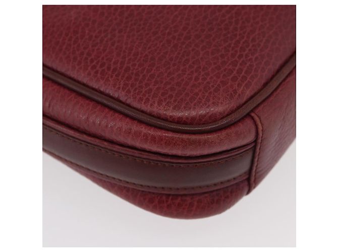 Cartier Bolso de Hombro Must Line de Cuero Burdeos Dorado Auth ka3812 - vista 10