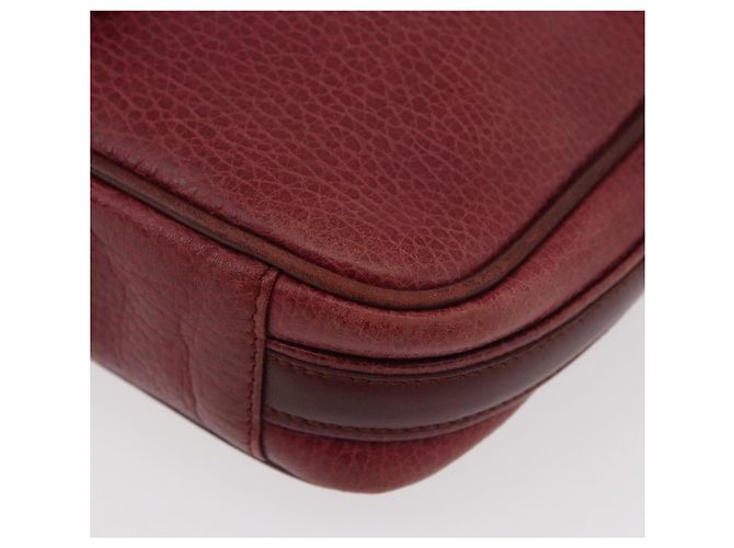 Cartier Bolso de Hombro Must Line de Cuero Burdeos Dorado Auth ka3812 - vista 11