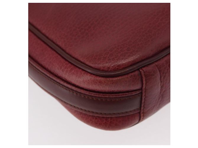Cartier Bolso de Hombro Must Line de Cuero Burdeos Dorado Auth ka3812 - vista 12