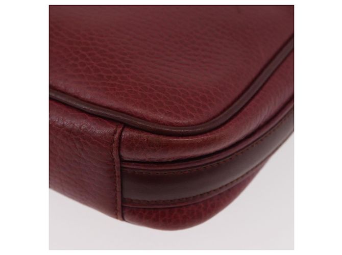 Cartier Bolso de Hombro Must Line de Cuero Burdeos Dorado Auth ka3812 - vista 13