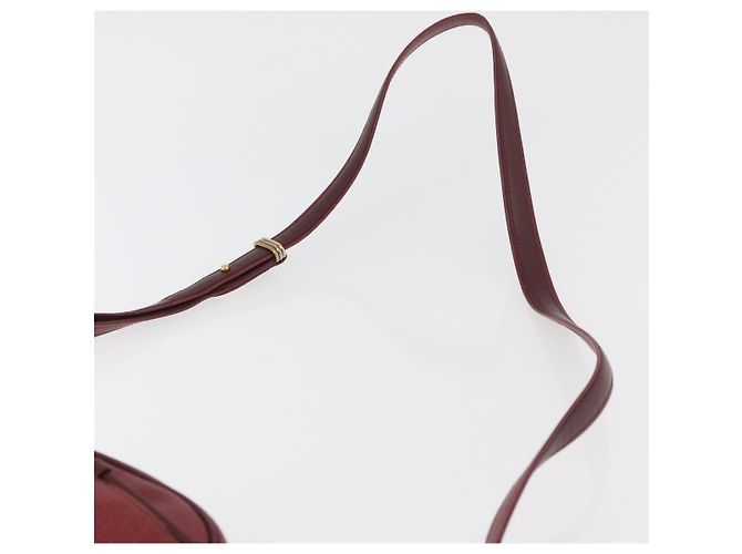 Cartier Bolso de Hombro Must Line de Cuero Burdeos Dorado Auth ka3812 - vista 8