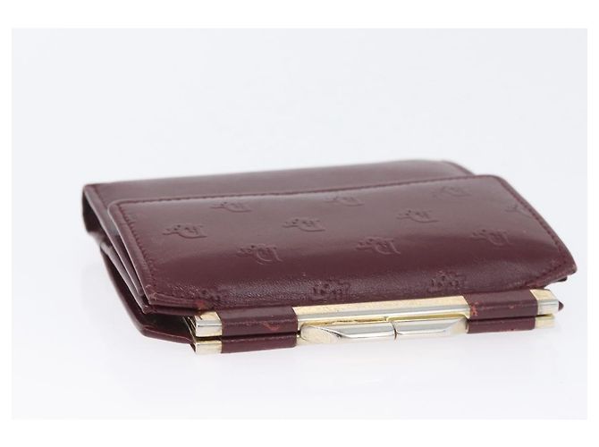 Portafoglio Christian Dior in pelle 3 pezzi Bordeaux Blu navy oro Auth ti3813 D'oro Bordò - vista 15