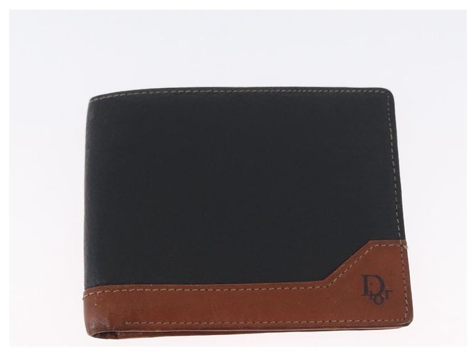 Portafoglio Christian Dior in pelle 3 pezzi Bordeaux Blu navy oro Auth ti3813 D'oro Bordò - vista 4