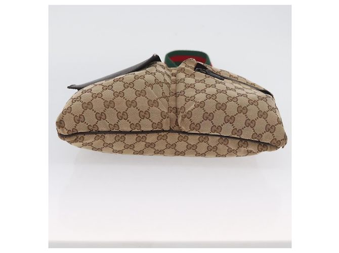 Borsa a Spalla Gucci GG Canvas Web Sherry Line Beige Argento 169937 Auth gh1991 - vista 11