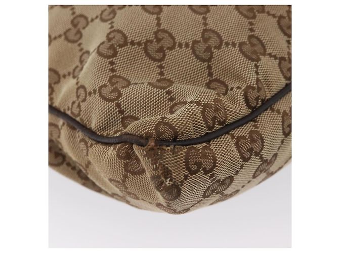 Borsa a Spalla Gucci GG Canvas Web Sherry Line Beige Argento 169937 Auth gh1991 - vista 14