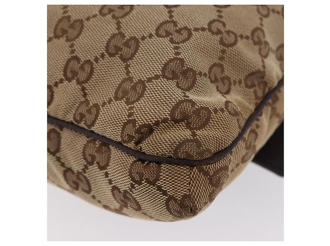 Borsa a Spalla Gucci GG Canvas Web Sherry Line Beige Argento 169937 Auth gh1991 - vista 15