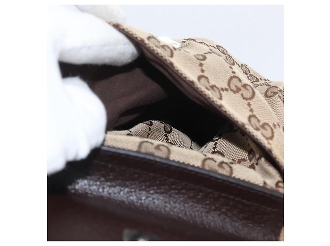 Borsa a Spalla Gucci GG Canvas Web Sherry Line Beige Argento 169937 Auth gh1991 - vista 25
