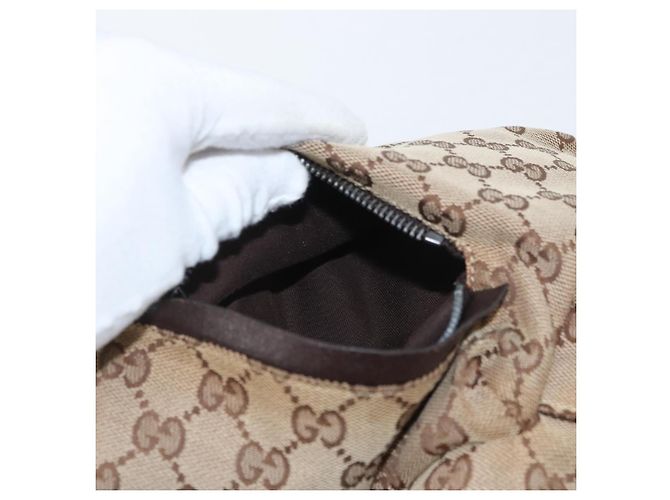 Borsa a Spalla Gucci GG Canvas Web Sherry Line Beige Argento 169937 Auth gh1991 - vista 26