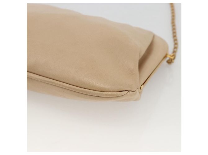 Céline Borsa a spalla a catena in pelle beige oro Auth YKZ364 D'oro - vista 10