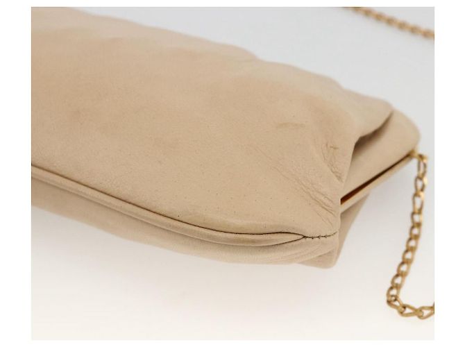 Céline Borsa a spalla a catena in pelle beige oro Auth YKZ364 D'oro - vista 12