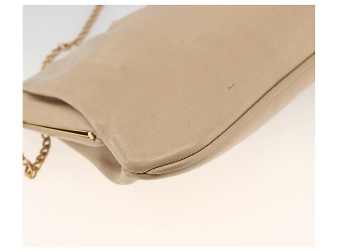 Céline Borsa a spalla a catena in pelle beige oro Auth YKZ364 D'oro - vista 13