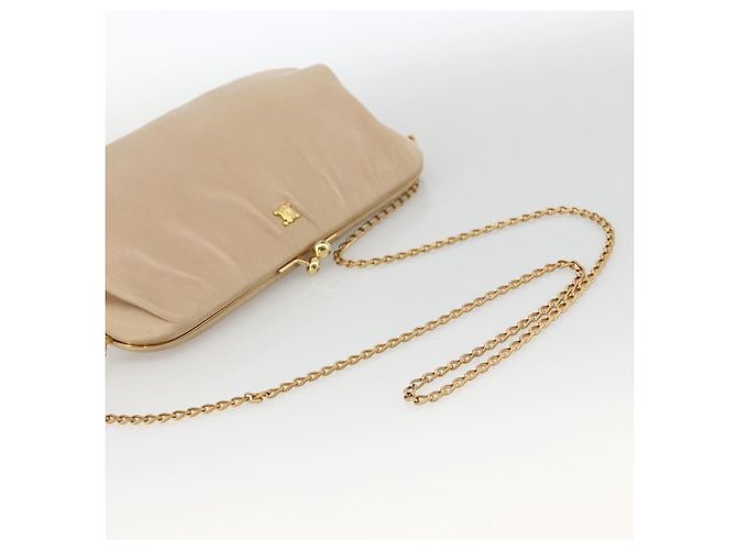 Céline Borsa a spalla a catena in pelle beige oro Auth YKZ364 D'oro - vista 7