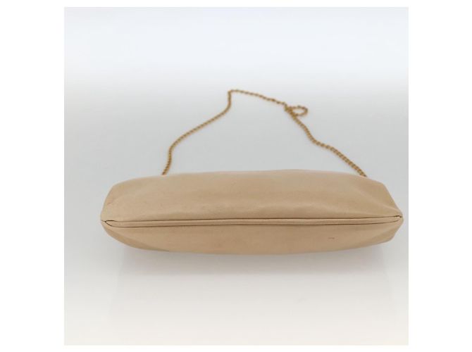 Céline Borsa a spalla a catena in pelle beige oro Auth YKZ364 D'oro - vista 9