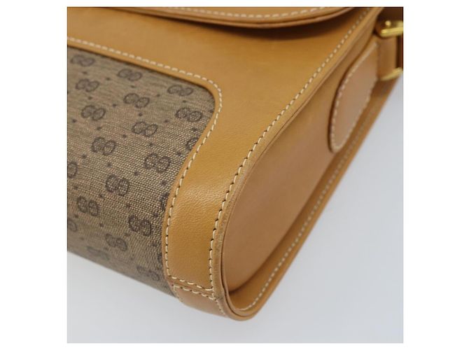 Gucci Borsa a Spalla Micro GG Supreme PVC Beige Oro Auth AMZ079 D'oro - vista 10