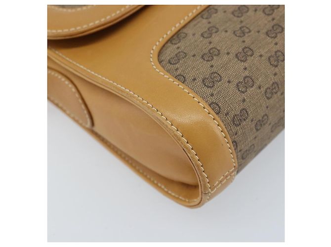 Gucci Borsa a Spalla Micro GG Supreme PVC Beige Oro Auth AMZ079 D'oro - vista 11